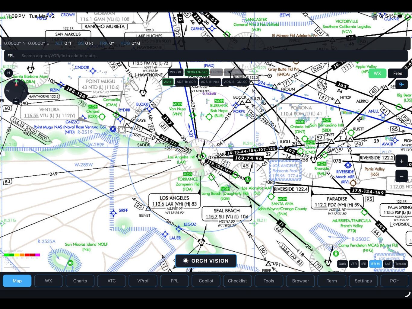 Carte IFR basse autour de LAX